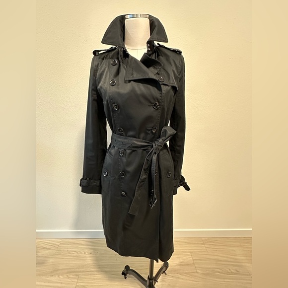 BANANA REPUBLIC Classic Black Trench Coat - Picture 2 of 7